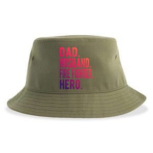 Dad Husband Fire Fighter Hero Gift Sustainable Bucket Hat