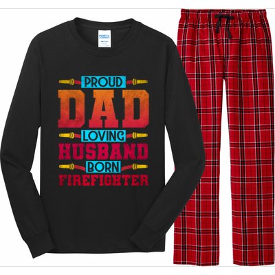 Dad Husband Firefighter Cute Gift Long Sleeve Pajama Set