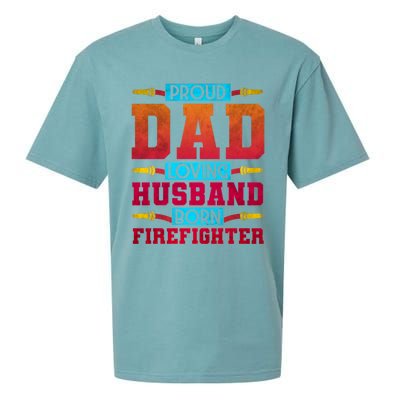 Dad Husband Firefighter Cute Gift Sueded Cloud Jersey T-Shirt