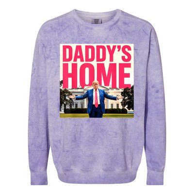 DaddyS Home Funny Trending Colorblast Crewneck Sweatshirt