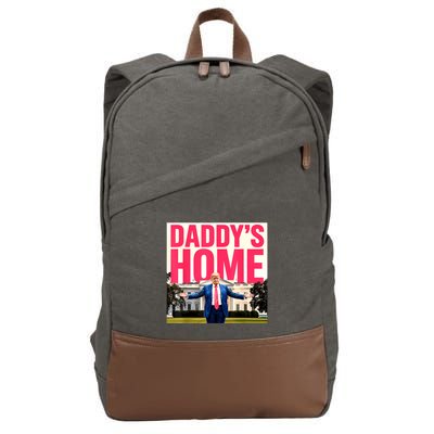DaddyS Home Funny Trending Cotton Canvas Backpack