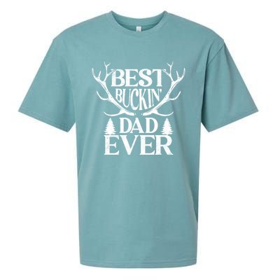 Deer Hunting Fathers Day Best Buckin Dad Ever Gift Sueded Cloud Jersey T-Shirt