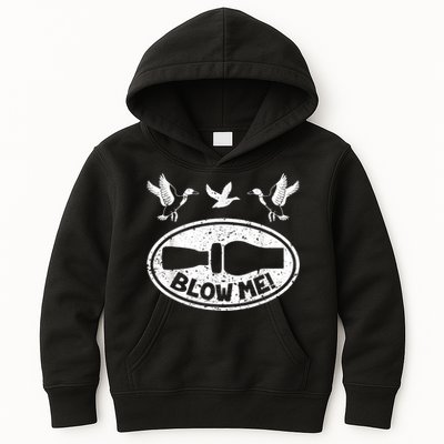 Duck Hunting Funny Blow Me Duck Call Hunter Kids Hoodie