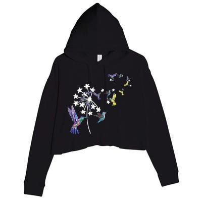 Dandelion Hummingbird Flower For Birdwatcher Herbalist Gift Crop Fleece Hoodie