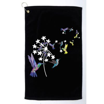 Dandelion Hummingbird Flower For Birdwatcher Herbalist Gift Platinum Collection Golf Towel