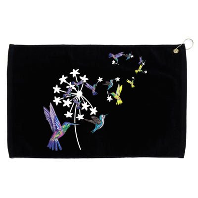 Dandelion Hummingbird Flower For Birdwatcher Herbalist Gift Grommeted Golf Towel