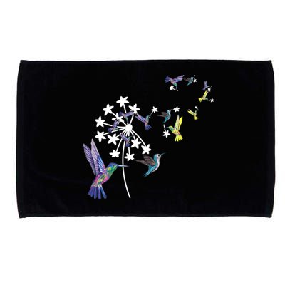 Dandelion Hummingbird Flower For Birdwatcher Herbalist Gift Microfiber Hand Towel