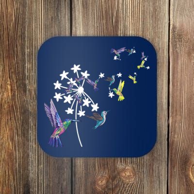 Dandelion Hummingbird Flower For Birdwatcher Herbalist Gift Coaster