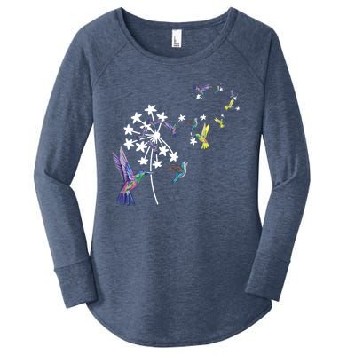 Dandelion Hummingbird Flower For Birdwatcher Herbalist Gift Women's Perfect Tri Tunic Long Sleeve Shirt