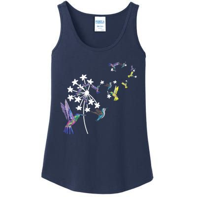 Dandelion Hummingbird Flower For Birdwatcher Herbalist Gift Ladies Essential Tank