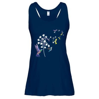 Dandelion Hummingbird Flower For Birdwatcher Herbalist Gift Ladies Essential Flowy Tank