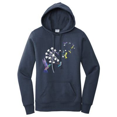 Dandelion Hummingbird Flower For Birdwatcher Herbalist Gift Women's Pullover Hoodie