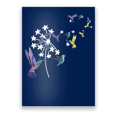 Dandelion Hummingbird Flower For Birdwatcher Herbalist Gift Poster