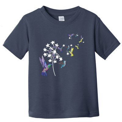 Dandelion Hummingbird Flower For Birdwatcher Herbalist Gift Toddler T-Shirt