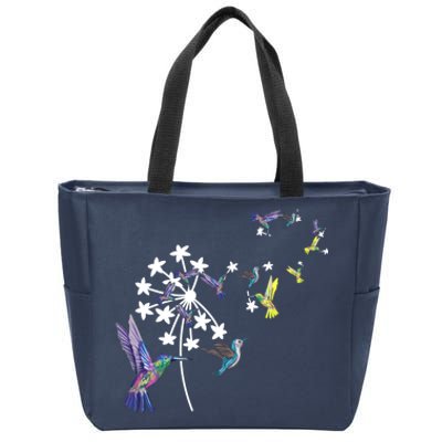 Dandelion Hummingbird Flower For Birdwatcher Herbalist Gift Zip Tote Bag