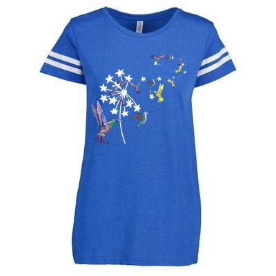 Dandelion Hummingbird Flower For Birdwatcher Herbalist Gift Enza Ladies Jersey Football T-Shirt