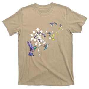 Dandelion Hummingbird Flower For Birdwatcher Herbalist Gift T-Shirt