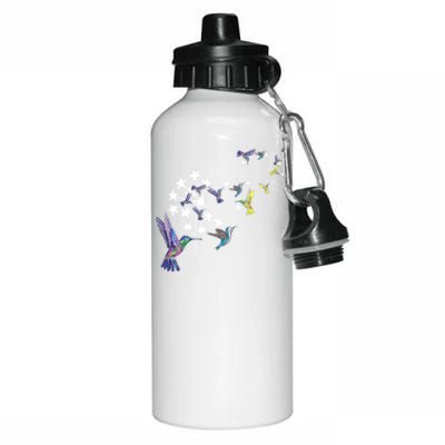 Dandelion Hummingbird Flower For Birdwatcher Herbalist Gift Aluminum Water Bottle