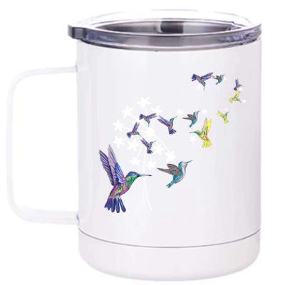 Dandelion Hummingbird Flower For Birdwatcher Herbalist Gift 12 oz Stainless Steel Tumbler Cup