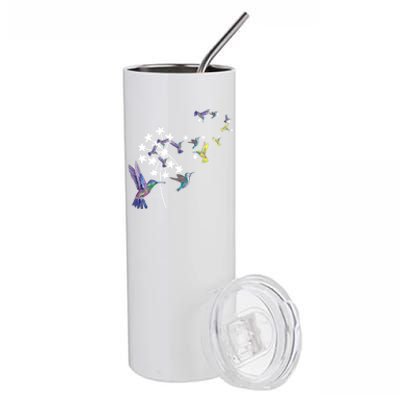 Dandelion Hummingbird Flower For Birdwatcher Herbalist Gift Stainless Steel Tumbler