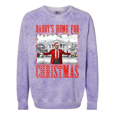 DaddyS Home For Christmas Trump Gift Colorblast Crewneck Sweatshirt