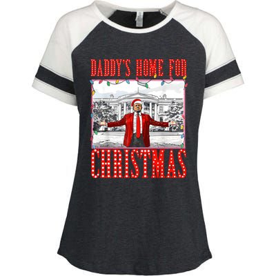 DaddyS Home For Christmas Trump Gift Enza Ladies Jersey Colorblock Tee