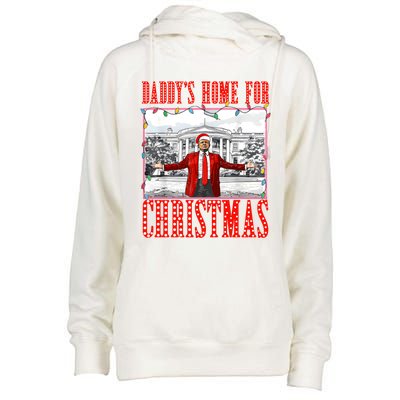 DaddyS Home For Christmas Trump Gift Womens Funnel Neck Pullover Hood