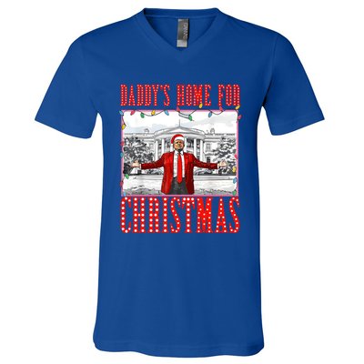 DaddyS Home For Christmas Trump Gift V-Neck T-Shirt