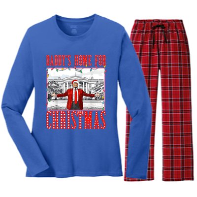 DaddyS Home For Christmas Trump Gift Women's Long Sleeve Flannel Pajama Set 