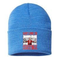 DaddyS Home For Christmas Trump Gift Sustainable Knit Beanie