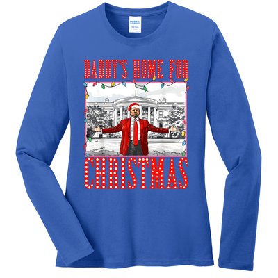 DaddyS Home For Christmas Trump Gift Ladies Long Sleeve Shirt