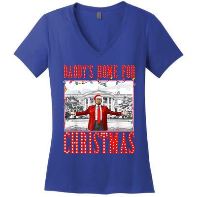 DaddyS Home For Christmas Trump Gift Women's V-Neck T-Shirt