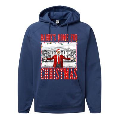 DaddyS Home For Christmas Trump Gift Performance Fleece Hoodie