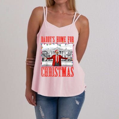 DaddyS Home For Christmas Trump Gift Women's Strappy Tank