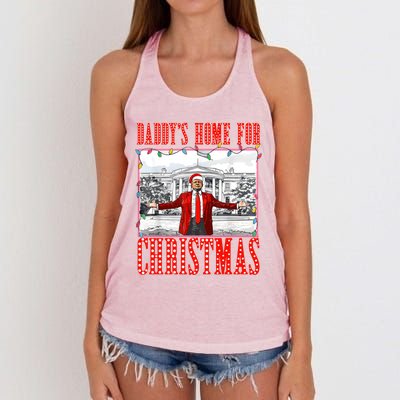 DaddyS Home For Christmas Trump Gift Women's Knotted Racerback Tank