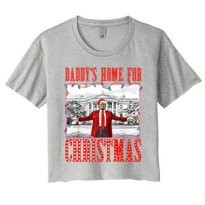 DaddyS Home For Christmas Trump Gift Women's Crop Top Tee