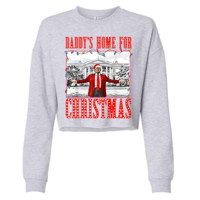 DaddyS Home For Christmas Trump Gift Cropped Pullover Crew