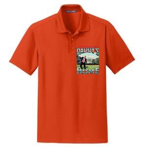 DaddyS Home Funny Trump DaddyS Coming Home 2024 Gift Dry Zone Grid Polo