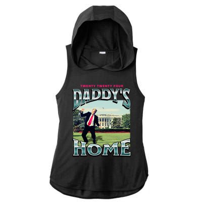 DaddyS Home Funny Trump DaddyS Coming Home 2024 Gift Ladies PosiCharge Tri-Blend Wicking Draft Hoodie Tank