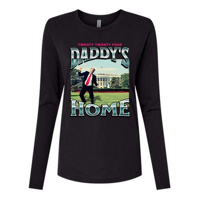 DaddyS Home Funny Trump DaddyS Coming Home 2024 Gift Womens Cotton Relaxed Long Sleeve T-Shirt