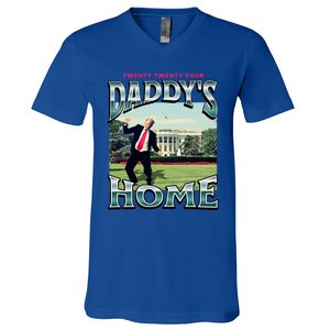 DaddyS Home Funny Trump DaddyS Coming Home 2024 Gift V-Neck T-Shirt