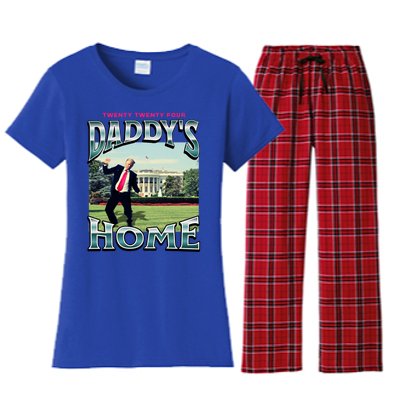 DaddyS Home Funny Trump DaddyS Coming Home 2024 Gift Women's Flannel Pajama Set