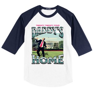 DaddyS Home Funny Trump DaddyS Coming Home 2024 Gift Baseball Sleeve Shirt