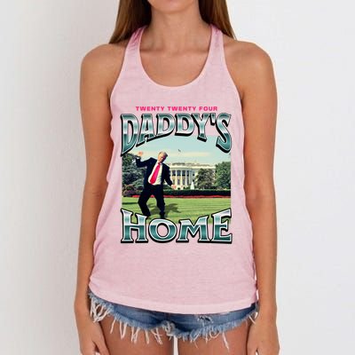 DaddyS Home Funny Trump DaddyS Coming Home 2024 Gift Women's Knotted Racerback Tank