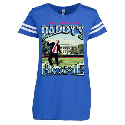 DaddyS Home Funny Trump DaddyS Coming Home 2024 Gift Enza Ladies Jersey Football T-Shirt