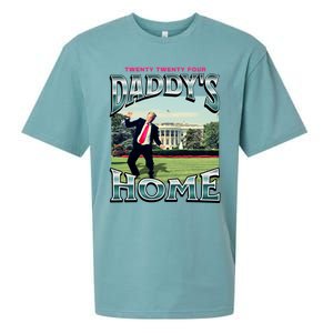 DaddyS Home Funny Trump DaddyS Coming Home 2024 Gift Sueded Cloud Jersey T-Shirt