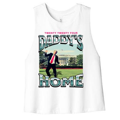 DaddyS Home Funny Trump DaddyS Coming Home 2024 Gift Women's Racerback Cropped Tank