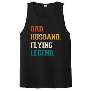 Dad Husband Flying Legend Flying Lover Pilot Aviator Cool Gift PosiCharge Competitor Tank