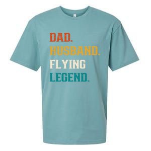 Dad Husband Flying Legend Flying Lover Pilot Aviator Cool Gift Sueded Cloud Jersey T-Shirt