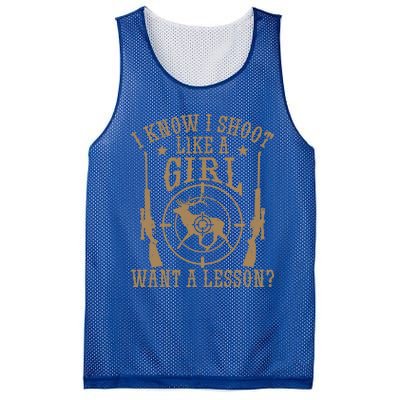 Deer Hunt Funny I Know I Shoot Like A Want A Lesson Gift Mesh Reversible Basketball Jersey Tank